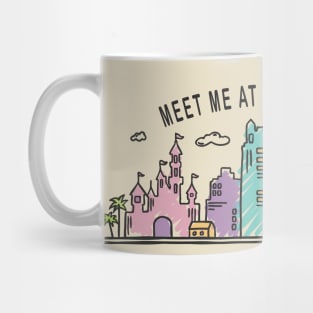 Meet me at my Happy Place Orlando Skyline Hand Drawn Style Mug